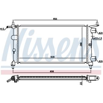 Radiateur, refroidissement du moteur NISSENS [694520]