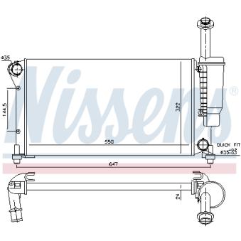 Radiateur, refroidissement du moteur NISSENS [694666]