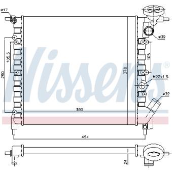 Radiateur, refroidissement du moteur NISSENS [695229]