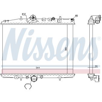 Radiateur, refroidissement du moteur NISSENS 695236 pour CHRYSLER CROSSFIRE 2.2 HDI - 170cv
