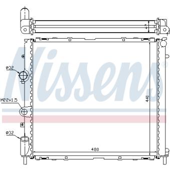 Radiateur, refroidissement du moteur NISSENS 696272 pour RENAULT KANGOO D 65 1.9 - 64cv
