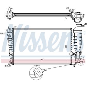 Radiateur, refroidissement du moteur NISSENS OEM 1301MO