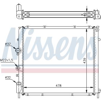Radiateur, refroidissement du moteur NISSENS 697138 pour RENAULT KANGOO D 65 1.9 - 64cv