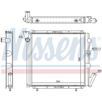 Radiateur, refroidissement du moteur NISSENS 697278 pour CHRYSLER NEON 1.6 D - 55cv