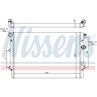 Radiateur, refroidissement du moteur NISSENS 697329 pour VOLKSWAGEN SHARAN 2.0 TDI - 115cv