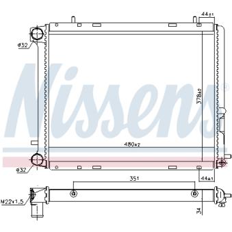 Radiateur, refroidissement du moteur NISSENS 698141 pour VOLVO 960 1.8 - 110cv