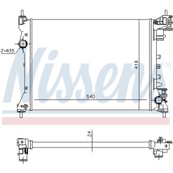 Radiateur, refroidissement du moteur NISSENS 698274