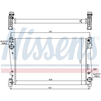 Radiateur, refroidissement du moteur NISSENS 698512 pour LANCIA DELTA 1.6 D Multijet - 116cv