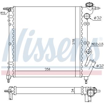 Radiateur, refroidissement du moteur NISSENS 699909 pour RENAULT CLIO 1.1 - 46cv