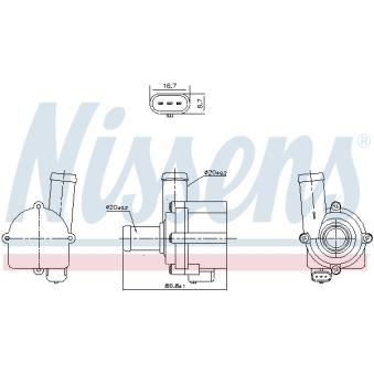 Pompe à eau, refroidissement du moteur NISSENS 832121 pour SEAT LEON 2.0 TSI - 220cv