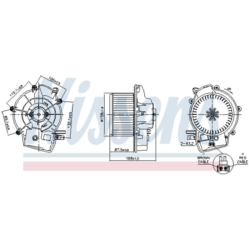 Pulseur d'air habitacle NISSENS 87606 - Visuel 1