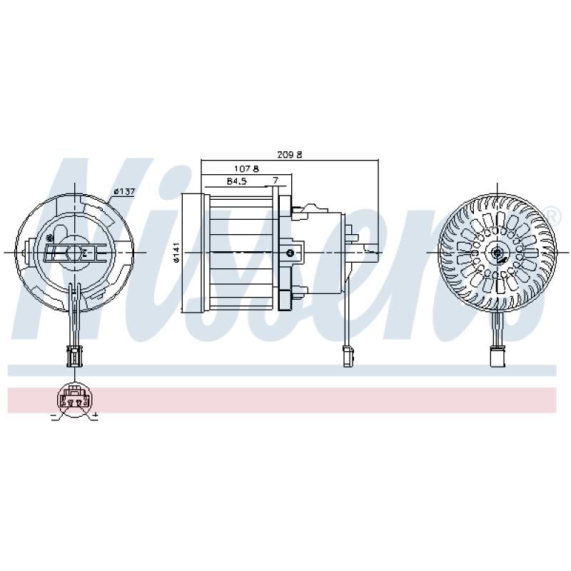 Pulseur d'air habitacle NISSENS 87610 - Visuel 1
