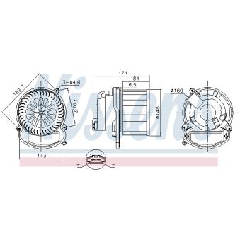 Pulseur d'air habitacle NISSENS 87635 pour PORSCHE 911 1.5 dCi 110 - 110cv