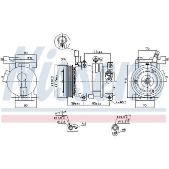 Compresseur, climatisation NISSENS 890683 pour HYUNDAI I20 1.2 - 78cv