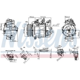 Compresseur, climatisation NISSENS 890755 pour VOLKSWAGEN ATLAS 3.6 FSi 4motion - 249cv