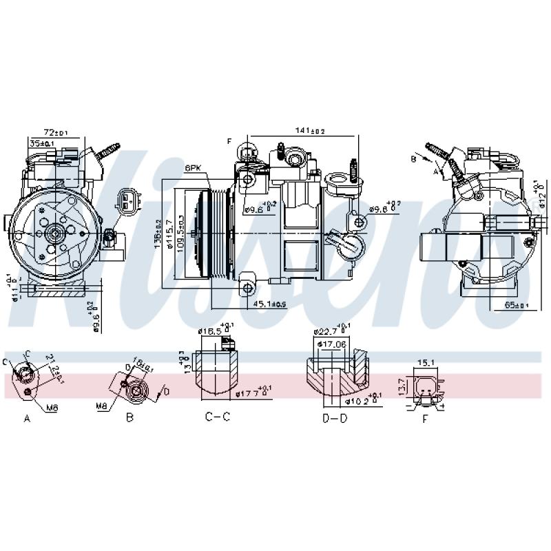 Compresseur, climatisation NISSENS 890800 - Visuel 1