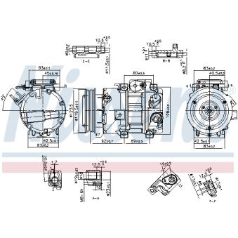Compresseur, climatisation NISSENS 890917 pour KIA SORENTO 2.4 GDI - 188cv