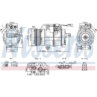 Compresseur, climatisation NISSENS 891060 pour MAZDA CX-9 3.7 - 277cv