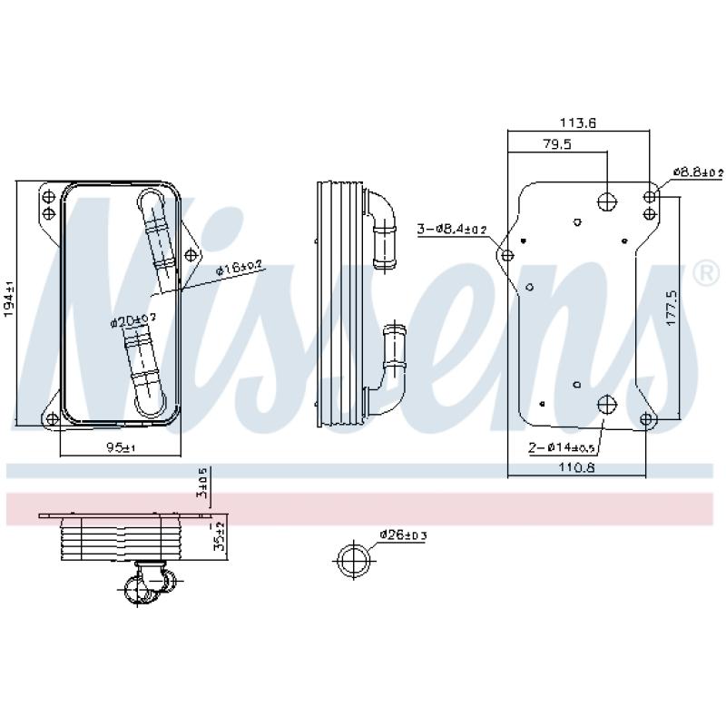 Radiateur d'huile de boîte automatique NISSENS 91505 - Visuel 1