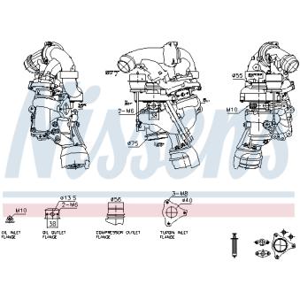 Turbocompresseur, suralimentation NISSENS 93628 pour VOLKSWAGEN CALIFORNIA 119 BlueTEC - 190cv Turbocompresseur, suralimentation NISSENS 93628 pour VOLKSWAGEN CALIFORNIA 119 BlueTEC - 190cv