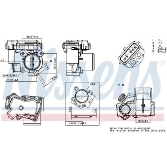 Corps papillon NISSENS 955308 pour RENAULT MASTER 2.3 DCI (RWD) - 101cv