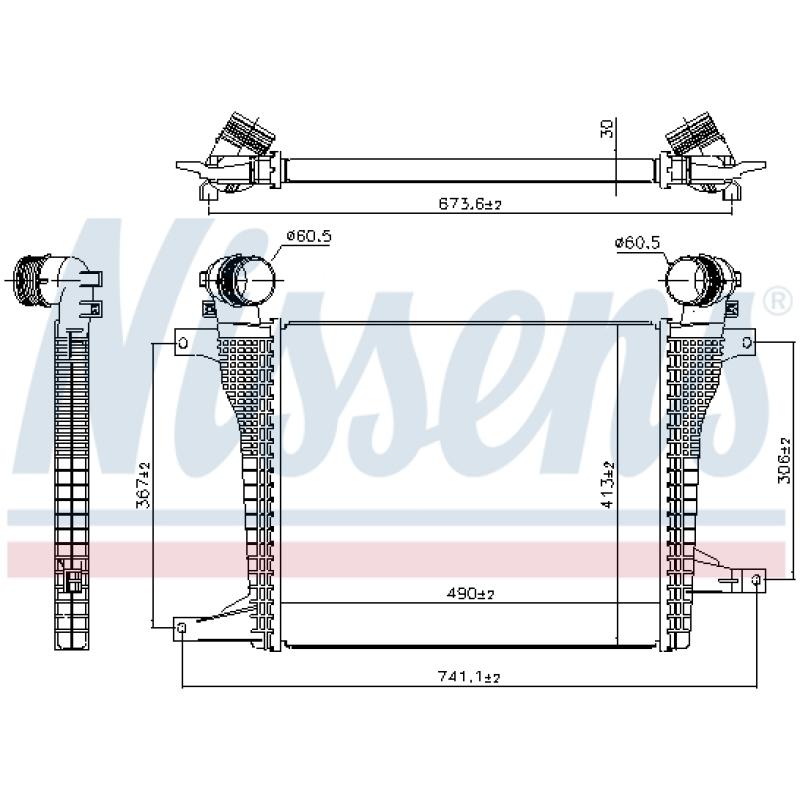 Intercooler, échangeur NISSENS 961124 - Visuel 1