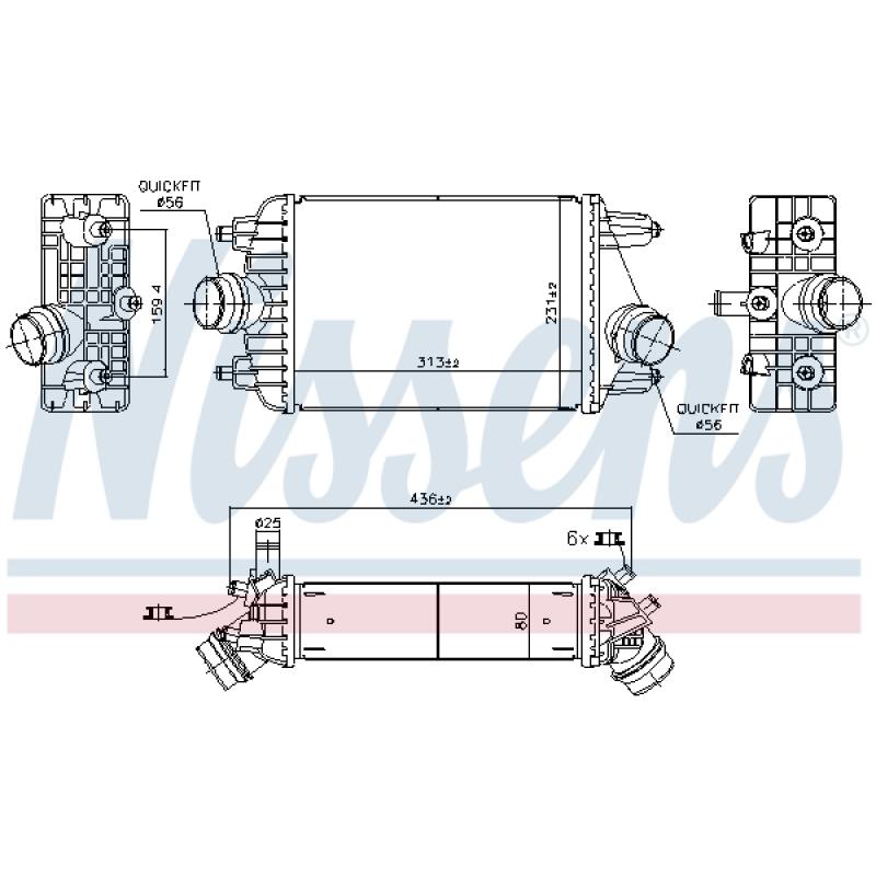 Intercooler, échangeur NISSENS 961303 - Visuel 1