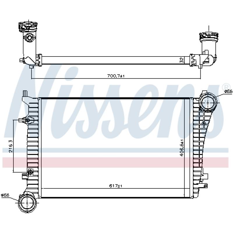 Intercooler, échangeur NISSENS 96619 - Visuel 1