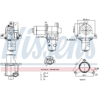 Vanne EGR NISSENS 98183 pour FORD TRANSIT 1.5 DCI - 68cv