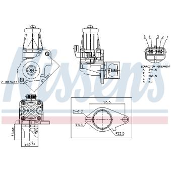 Vanne EGR NISSENS 98405 pour MERCEDES-BENZ SPRINTER 111 CDI - 110cv