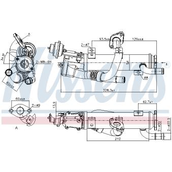 Radiateur, réaspiration des gaz d'échappement NISSENS OEM 03G131512AL Radiateur, réaspiration des gaz d'échappement NISSENS OEM 03G131512AL
