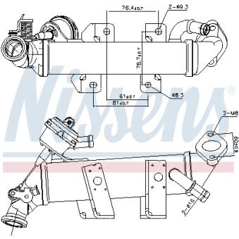 Radiateur, réaspiration des gaz d'échappement NISSENS 989389 pour VOLKSWAGEN POLO 2.3 DCI - 125cv