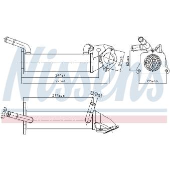 Radiateur, réaspiration des gaz d'échappement NISSENS 989401 pour VOLKSWAGEN PHAETON 2.2 TDCi - 155cv
