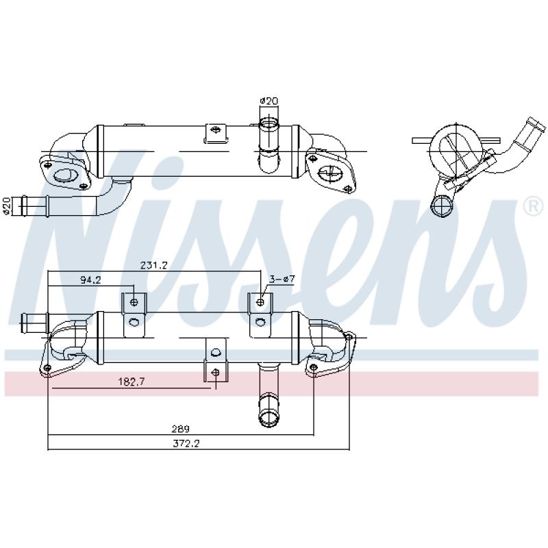 Radiateur, réaspiration des gaz d'échappement NISSENS 989417 - Visuel 1