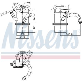 Radiateur, réaspiration des gaz d'échappement NISSENS OEM 04L131512BJ