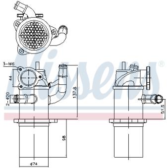 Radiateur, réaspiration des gaz d'échappement NISSENS [989423]