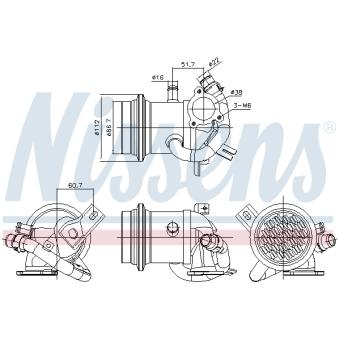 Radiateur, réaspiration des gaz d'échappement NISSENS [989424]