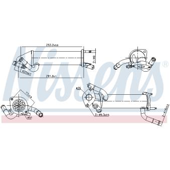 Radiateur, réaspiration des gaz d'échappement NISSENS 989449 pour FORD TRANSIT 2.4 TDCi - 140cv