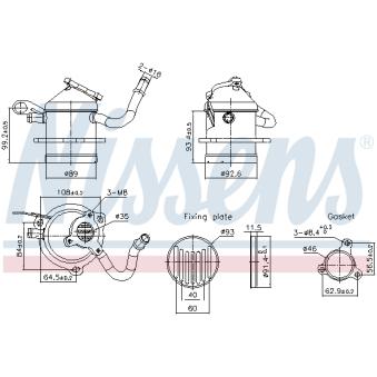 Radiateur, réaspiration des gaz d'échappement NISSENS 989480 Radiateur, réaspiration des gaz d'échappement NISSENS 989480