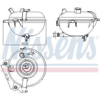Vase d'expansion, liquide de refroidissement NISSENS 996130 pour PEUGEOT 104 1.6 TDI - 110cv
