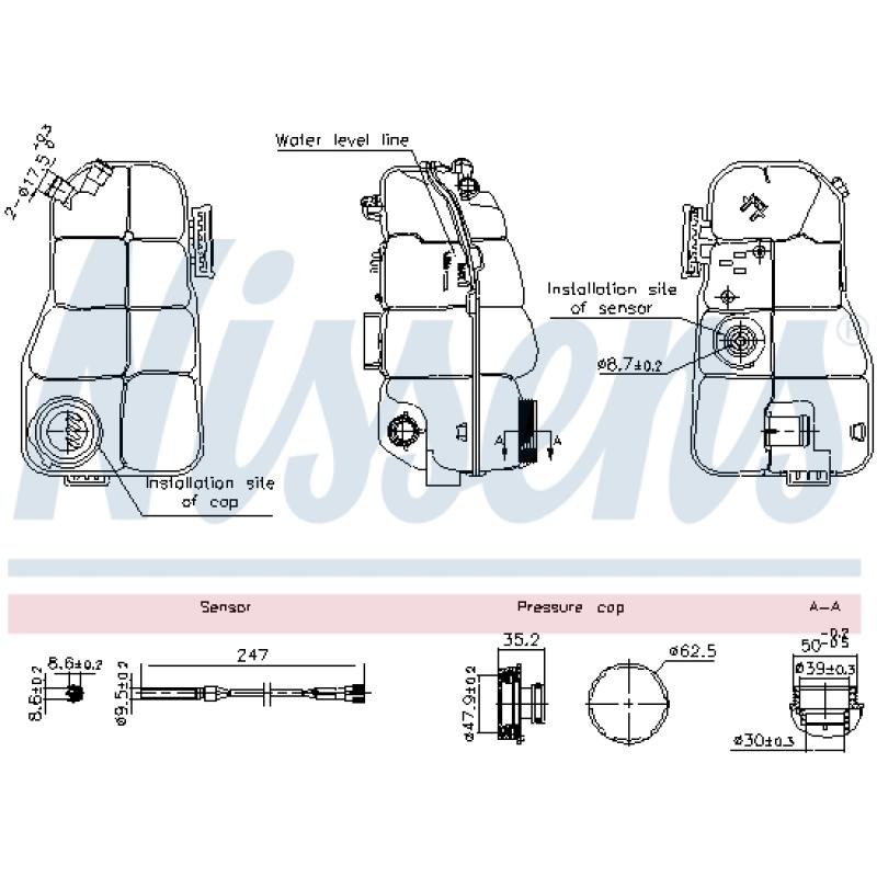 Vase d'expansion, liquide de refroidissement NISSENS 996216 - Visuel 1