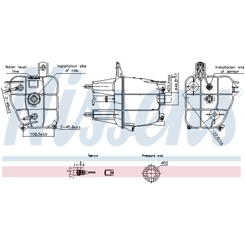 Vase d'expansion, liquide de refroidissement NISSENS 996241 - Visuel 1