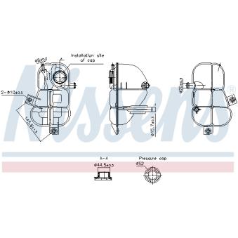 Vase d'expansion, liquide de refroidissement NISSENS 996253 pour FIAT SEICENTO / 600 1.1 - 54cv