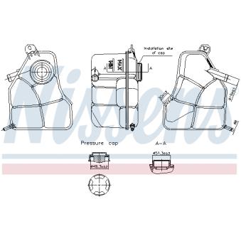 Vase d'expansion, liquide de refroidissement NISSENS OEM 1221362 Vase d'expansion, liquide de refroidissement NISSENS OEM 1221362