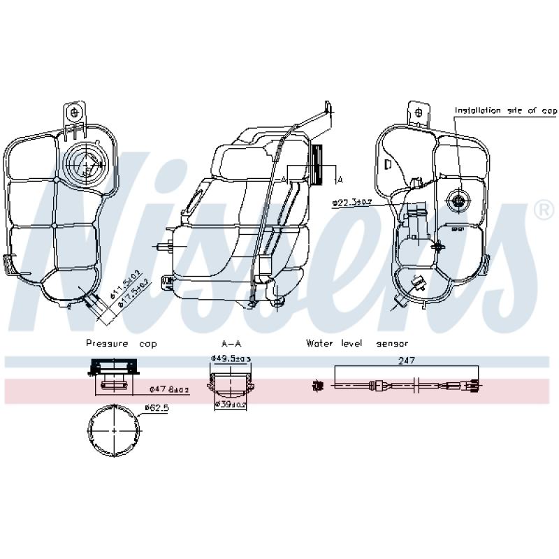 Vase d'expansion, liquide de refroidissement NISSENS 996318 - Visuel 1