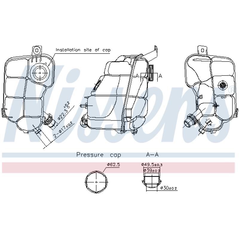 Vase d'expansion, liquide de refroidissement NISSENS 996337 - Visuel 1