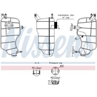 Vase d'expansion, liquide de refroidissement NISSENS 996338