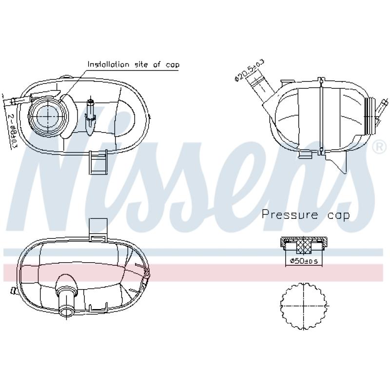 Vase d'expansion, liquide de refroidissement NISSENS 996339 - Visuel 1