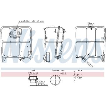 Vase d'expansion, liquide de refroidissement NISSENS OEM 8V618K218AD