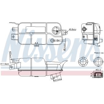 Vase d'expansion, liquide de refroidissement NISSENS 996359 pour SKODA FABIA 1.6 - 103cv